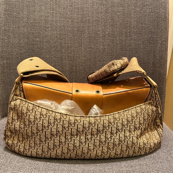 Christian Dior Brown Monogrammed Street Chic Bag Tan Leather pre-owned - Picture 4 of 13